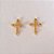 BRINCO FOLHEADO A OURO CRUCIFIXO COM BRILHOS 14X10MM OUBR000024 - Imagem 1