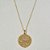 GARGANTILHA FOLHEADA A OURO CORRENTE 42CM MANDALA DESENHO FLOR COM STRASS 24MM OUGG000053 - Imagem 1