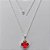 GARGANTILHA FOLHEADA A PRATA COM 50 MILÉSIMOS + VERNIZ DIAMOND CORRENTE CADEADO 42CM TREVO VERMELHA VIDRO 13MM PRGG000796 - Imagem 1