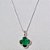 GARGANTILHA FOLHEADA A PRATA COM 50 MILÉSIMOS + VERNIZ DIAMOND CORRENTE CADEADO 42CM TREVO VERDE 13MM PRGG000797 - Imagem 1