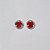 BRINCO FOLHEADO A PRATA COM 50 MILÉSIMOS + VERNIZ DIAMOND ZIRCÔNIA VERMELHA REDONDA 8MM PRBR000517 - Imagem 1