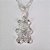 GARGANTILHA FOLHEADA A PRATA COM 50 MILÉSIMOS + VERNIZ DIAMOND CORRENTE SINGAPURA 45CM URSINHO COM ZIRCÔNIA 12MM PRGG000835 - Imagem 2