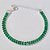 PULSEIRA FOLHEADA A PRATA COM 50 MILÉSIMOS + VERNIZ DIAMOND 16CM COM ZIRCÔNIAS VERDES + EXTENSOR FECHO LAGOSTA PRPS000549 - Imagem 1
