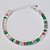PULSEIRA FOLHEADA A PRATA COM 50 MILÉSIMOS + VERNIZ DIAMOND 16CM COM ZIRCÔNIAS COLORIDAS  + EXTENSOR FECHO LAGOSTA PRPS000551 - Imagem 1