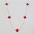 GARGANTILHA FOLHEADA A PRATA COM 50 MILÉSIMOS + VERNIZ DIAMOND CORRENTE 50CM TREVO VERMELHO 10MM PRGG000894 - Imagem 1