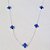 GARGANTILHA FOLHEADA A PRATA COM 50 MILÉSIMOS + VERNIZ DIAMOND CORRENTE 50CM TREVO AZUL 13MM PRGG000896 - Imagem 1