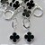 BRINCO FOLHEADO A PRATA COM 50 MILÉSIMOS + VERNIZ DIAMOND ARGOLA DE PRESSÃO TREVO PRETO 10MM(PRA379) PRBR000675 - Imagem 1