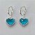 BRINCO FOLHEADO A PRATA COM 50 MILÉSIMOS + VERNIZ DIAMOND ARGOLA DE PRESSÃO CORAÇÃO AZUL VIDRO 11MM (PRA206)* PRBR000677 - Imagem 1