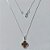GARGANTILHA FOLHEADA A PRATA COM 50 MILÉSIMOS + VERNIZ DIAMOND - CORRENTE VENEZIANA 45CM PINGENTE TREVO MARROM 10MM PRGG000903 - Imagem 1