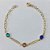 PULSEIRA EM OURO 3 MILÉSSIMOS + VERNIZ DIAMOND 18CM COM PEDRAS CRISTAIS COLORIDAS OUPS000021 - Imagem 1