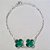 PULSEIRA FOLHEADA A PRATA COM 50 MILÉSIMOS + VERNIZ DIAMOND TIJOLINHO 18CM 2 TREVO VERDE 13MM+ EXTENSOR PRPS000588 - Imagem 1