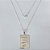 GARGANTILHA FOLHEADA A PRATA COM 50 MILÉSIMOS + VERNIZ DIAMOND - GARGANTILHA CORRENTE 45CM PINGENTE PLACA RETANGULAR LETRA " S " 20X28MM - FECHO LAGOSTA - PRGG000970 - Imagem 1