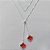 GARGANTILHA FOLHEADA A PRATA COM 50 MILÉSIMOS + VERNIZ DIAMOND CORRENTE VENEZIANA GRAVATINHA 60CM TREVO VERMELHO 13MM PRGG000977(PRA252) - Imagem 1