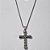 GARGANTILHA EM AÇO INOXIDÁVEL COM PINGENTE CRUCIFIXO 45MM E CORRENTE INDIANA 60CM + EXTENSOR FECHO LAGOSTA ACGG000157 - Imagem 1