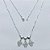 GARGANTILHA FOLHEADA A PRATA COM 50 MILÉSIMOS + VERNIZ DIAMOND CORRENTE CADEADO CANGA CORAÇÃO 2 MENINO E 1 MENINA 22MM PRGG000991 - Imagem 1