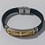 PULSEIRA  EM AÇO INOXIDÁVEL 316L EMBORRACHADA 20CM LARGURA 10MM COM TRAVA DETALHES DOURADO ACPS000374 - Imagem 1