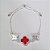 PULSEIRA FOLHEADA A PRATA COM 50 MILÉSIMOS + VERNIZ DIAMOND AJUSTÁVEL COM 2 TREVO E 1 TREVO VERMELHO DE VIDRO 13MM PRPS000626 - Imagem 1