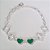 PULSEIRA FOLHEADA A PRATA COM 50 MILÉSIMOS + VERNIZ DIAMOND 17CM COM 4 TREVO 10MM VIDRO TRANSPARENTE E CORAÇÕES DE VIDRO VERDE 15MM PRPS000659 - Imagem 1
