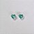BRINCO FOLHEADO A PRATA COM 50 MILÉSIMOS + VERNIZ DIAMOND ZIRCÔNIA VERDE FORMATO CORAÇÃO 6MM PRBR000756 - Imagem 1