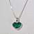 GARGANTILHA FOLHEADA A PRATA COM 50 MILÉSIMOS + VERNIZ DIAMOND CORRENTE VENEZIANA 42CM CORAÇÃO VERDE VIDRO 11MM+ EXTENSOR FECHO LAGOSTA PRGG000996 - Imagem 2