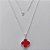 GARGANTILHA FOLHEADA A PRATA COM 50 MILÉSIMOS + VERNIZ DIAMOND CORRENTE 45CM TREVO VERMELHO 13MM (PRA303) PRGG001028 - Imagem 1