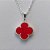 GARGANTILHA FOLHEADA A PRATA COM 50 MILÉSIMOS + VERNIZ DIAMOND CORRENTE 45CM TREVO VERMELHO 13MM (PRA303) PRGG001028 - Imagem 2