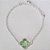 PULSEIRA FOLHEADA A PRATA COM 50 MILÉSIMOS + VERNIZ DIAMOND ELLO PORTUGUÊS 17CM TREVO VERDE VIDRO 13MM +EXTENSOR PRPS000686 - Imagem 1