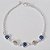 PULSEIRA FOLHEADA A PRATA COM 50 MILÉSIMOS + VERNIZ DIAMOND - PULSEIRA COM CRISTAIS E OLHOS GREGOS - 18CM - PRPS000747 - Imagem 1