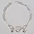 PULSEIRA FOLHEADA A PRATA COM 50 MILÉSIMOS + VERNIZ DIAMOND - PULSEIRA CORAÇÕES COM DOIS PINGENTES EM CORAÇÕES DUPLOS E UM MAIOR VAZADO COM PALAVRA LOVE 19CM - PRPS000754 - Imagem 1