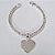 PULSEIRA FOLHEADA A PRATA COM 50 MILÉSIMOS + VERNIZ DIAMOND 17CM PINGENTE CORAÇÃO LISO 25MM FECHO LAGOSTA PRPS000783 - Imagem 1