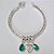 PULSEIRA FOLHEADA A PRATA COM 50 MILÉSIMOS + VERNIZ DIAMOND 17CM PINGENTE CORAÇÃO RELICÁRIO 13MM E 2 PEDRA CRISTAL VERDE 8MM FECHO BÓIA PRPS000791 - Imagem 1