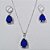CONJUNTO FOLHEADO A PRATA COM 50 MILÉSIMOS  + VERNIZ DIAMOND CORRENTE VENEZIANA 45CM PINGENTE ALTA FUSÃO CRAVEJADO COM ZIRCÔNIA AZUL ESCURO 13X17MM  E BRINCOS COM ARGOLA DE PRESSÃO ALTA FUSÃO CRAVEJADO COM ZIRCÔNIA AZUL ESCURO 13X17MM PRCJ000063 - Imagem 1