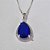CONJUNTO FOLHEADO A PRATA COM 50 MILÉSIMOS  + VERNIZ DIAMOND CORRENTE VENEZIANA 45CM PINGENTE ALTA FUSÃO CRAVEJADO COM ZIRCÔNIA AZUL ESCURO 13X17MM  E BRINCOS COM ARGOLA DE PRESSÃO ALTA FUSÃO CRAVEJADO COM ZIRCÔNIA AZUL ESCURO 13X17MM PRCJ000063 - Imagem 2