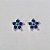 BRINCO FOLHEADO A PRATA COM 50 MILÉSIMOS + VERNIZ DIAMOND FORMATO FLOR CRAVEJADO COM ZIRCÔNIAS AZUÍS 11MM  PRBR000821 - Imagem 1
