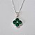 GARGANTILHA FOLHEADA A PRATA COM 50 MILÉSIMOS + VERNIZ DIAMOND CORRENTE VENEZIANA 45CM PINGENTE TREVO VERDE VIDRO 12MM +  EXTENSOR PRGG001052 - Imagem 2