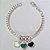 PULSEIRA FOLHEADA A PRATA COM 50 MILÉSIMOS + VERNIZ DIAMOND 17CM PINGENTE 1 CORAÇÃO VIDRO VERDE E 2 RESINAS 10MM FECHO LAGOSTA PRPS000804 - Imagem 1