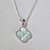 GARGANTILHA FOLHEADA A PRATA COM 50 MILÉSIMOS + VERNIZ DIAMOND CORRENTE VENEZIANA 45CM PINGENTE TREVO VERDE 10MM PRGG001057 - Imagem 2