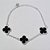 PULSEIRA FOLHEADA A PRATA COM 50 MILÉSIMOS + VERNIZ DIAMOND 17CM TREVO PRETO 13MM FECHO LAGOSTA + EXTENSOR PRPS000836 - Imagem 1