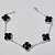 PULSEIRA FOLHEADA A PRATA COM 50 MILÉSIMOS + VERNIZ DIAMOND 18CM TREVO PRETO VIDRO 13MM FECHO LAGOSTA PRPS000837 - Imagem 1