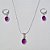 CONJUNTO FOLHEADO A PRATA COM 50 MILÉSIMOS + VERNIZ DIAMOND CORRENTE L-11 42CM PINGENTE PEDRA CRISTAL ROXA 8MM E BRINCOS COM ARGOLA DE PRESSÃO PEDRA CRISTAL ROXA 8MM PRCJ000073 - Imagem 1