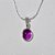 CONJUNTO FOLHEADO A PRATA COM 50 MILÉSIMOS + VERNIZ DIAMOND CORRENTE L-11 42CM PINGENTE PEDRA CRISTAL ROXA 8MM E BRINCOS COM ARGOLA DE PRESSÃO PEDRA CRISTAL ROXA 8MM PRCJ000073 - Imagem 2