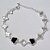 PULSEIRA FOLHEADA A PRATA COM 50 MILÉSIMOS + VERNIZ DIAMOND 18CM BORBOLETA DE VIDRO PRETA 11MM E TREVO PRATA 10MM FECHO LAGOSTA + EXTENSOR PRPS000853 - Imagem 1