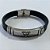 PULSEIRA EM AÇO INOXIDÁVEL EMBORRACHADA 20CM LARGURA 10MM COM TRAVA DESENHO DIAMANTE ACPS000407 - Imagem 1