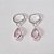BRINCO FOLHEADO A PRATA COM 50 MILÉSIMOS + VERNIZ DIAMOND ARGOLA DE PRESSÃO PEDRA CRISTAL ROSA 8MM PRBR000837 - Imagem 1