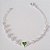 PULSEIRA FOLHEADA A PRATA COM 50 MILÉSIMOS + VERNIZ DIAMOND INFANTIL 15CM PÉROLAS COM CORAÇÃO PEDRA CRISTAL VERDE PRPS000878 - Imagem 1