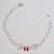 PULSEIRA FOLHEADA A PRATA COM 50 MILÉSIMOS + VERNIZ DIAMOND INFANTIL 14CM BORBOLETAS E BORBOLETA PEDRA CRISTAL VERMELHA PRPS000886 - Imagem 1