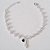 PULSEIRA FOLHEADA A PRATA COM 50 MILÉSIMOS + VERNIZ DIAMOND INFANTIL 14CM + EXTENSOR - PULSEIRA COM BOLINHAS E PINGENTES FIGA E CRISTAL PRETO PRPS000899 - Imagem 1