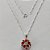 GARGANTILHA FOLHEADA A PRATA COM 50 MILÉSIMOS + VERNIZ DIAMOND - GARGANTILHA CORRENTE 45CM PINGENTE FLOR DE VIDRO VERMELHA 14MM - FECHO LAGOSTA (PRA402) PRGG001083 - Imagem 1