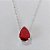 GARGANTILHA FOLHEADA A PRATA COM 50 MILÉSIMOS + VERNIZ DIAMOND CORRENTE CADEADO 45CM ZIRCÔNIA VERMELHA 10X14MM FECHO LAGOSTA PRGG001090 - Imagem 2