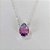 GARGANTILHA FOLHEADA A PRATA COM 50 MILÉSIMOS + VERNIZ DIAMOND CORRENTE CADEADO 45CM ZIRCÔNIA ROXA 10X14MM FECHO LAGOSTA PRGG001094 - Imagem 2